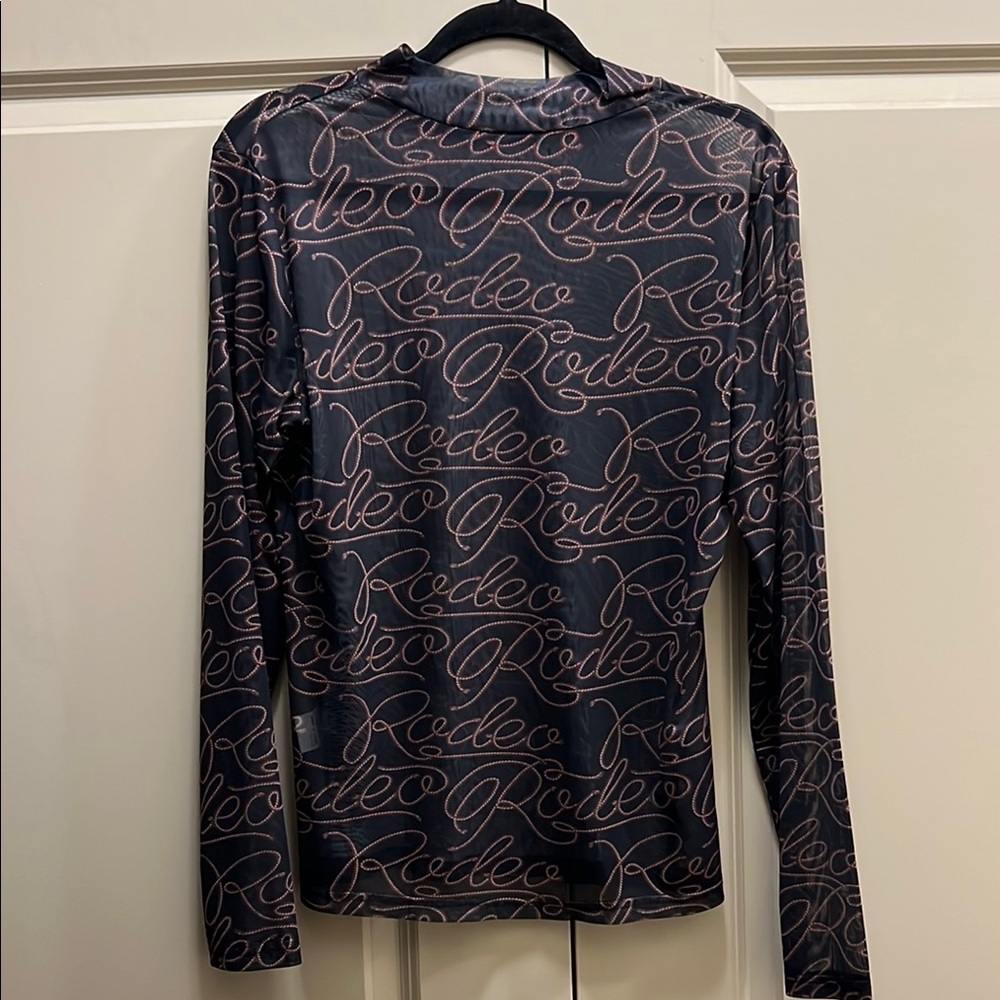 Rodeo Semi-Sheer Long Sleeve Shirt Size XL